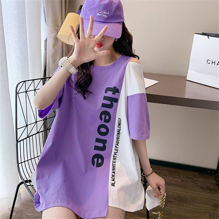 Áo thun nữ phối màu cá tính