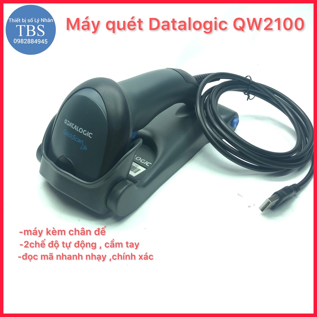 Máy quét mã vạch Datalogic QW2100 có kèm chân đế đọc mã nhanh, chính xác, máy quét mã vạch kết nối máy tính Datalogic QW2100