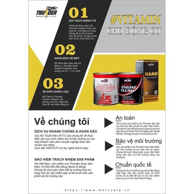 [HCM]Combo vệ sinh buồng đốt vệ sinh nhớt Thunder