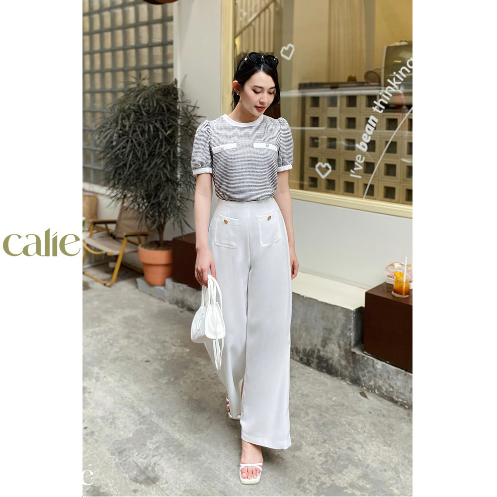 Quần ống rộng gấu cạp liền tôn dáng CALIE QC009