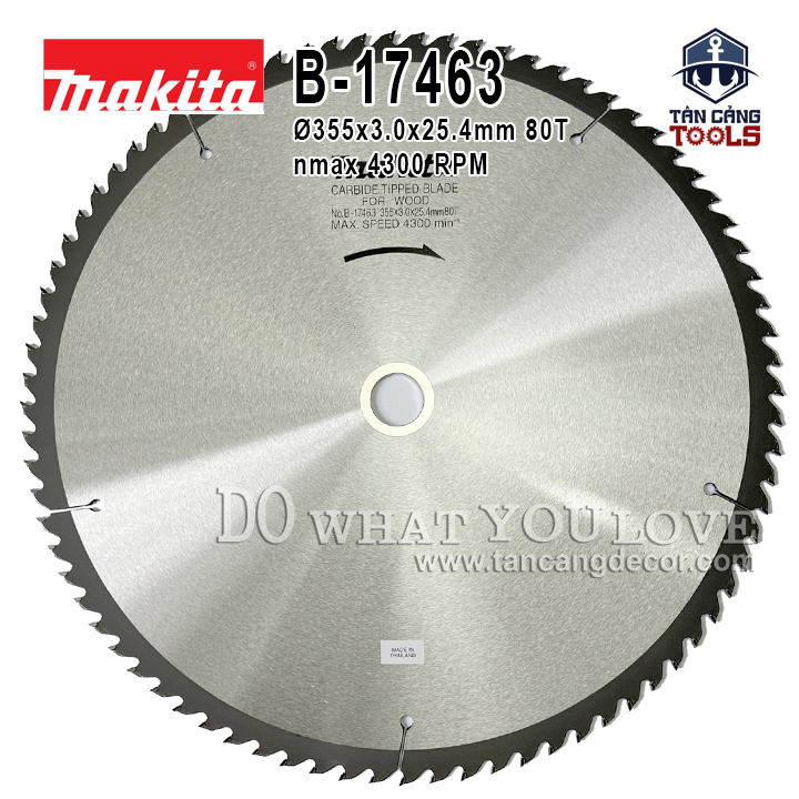 Lưỡi cưa gỗ hợp kim 355 x 25.4 mm x 80t makita b-17463