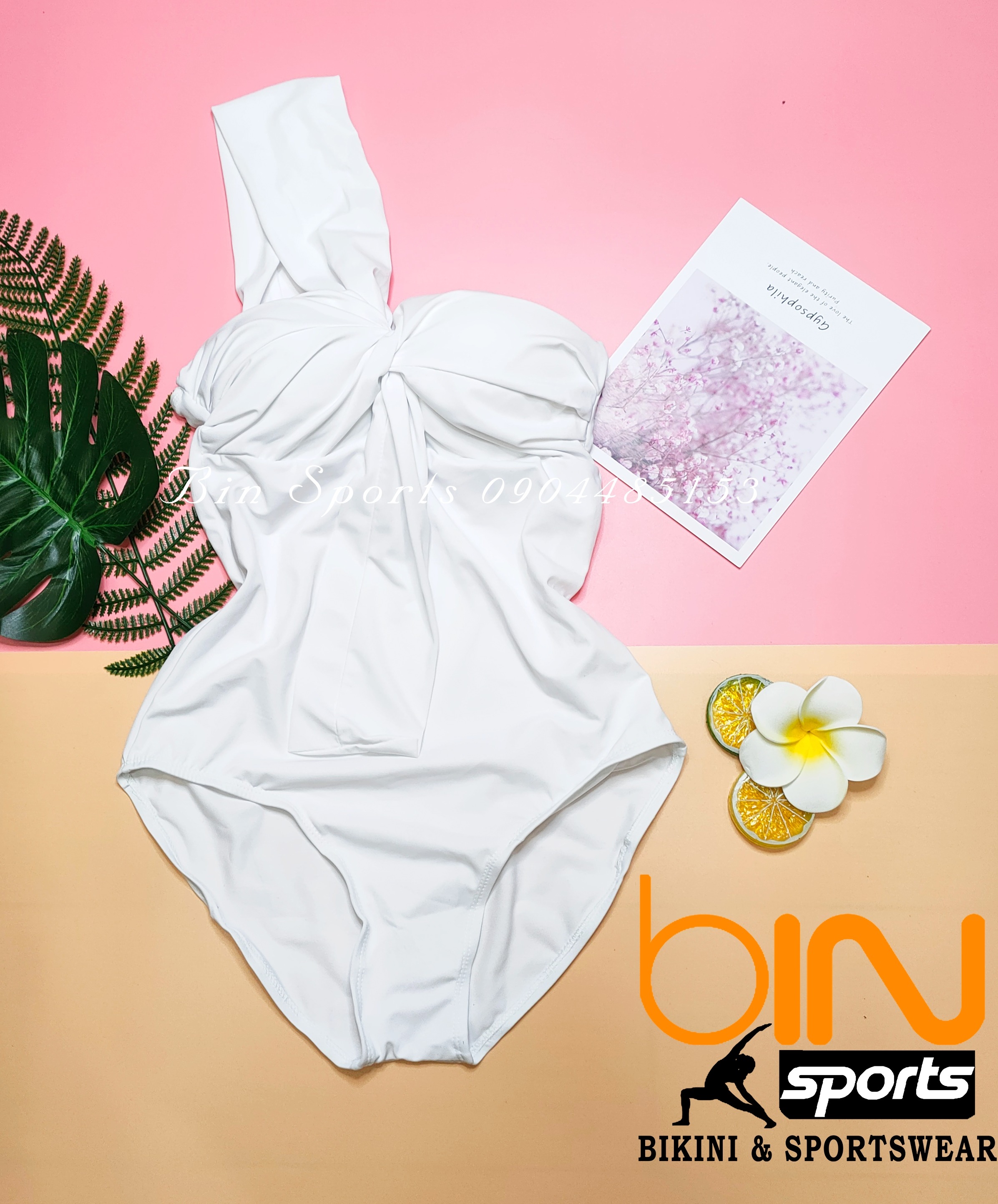 Đồ bơi nữ đi biển bikini một mảnh lệch vai freesize bin sports bhv028