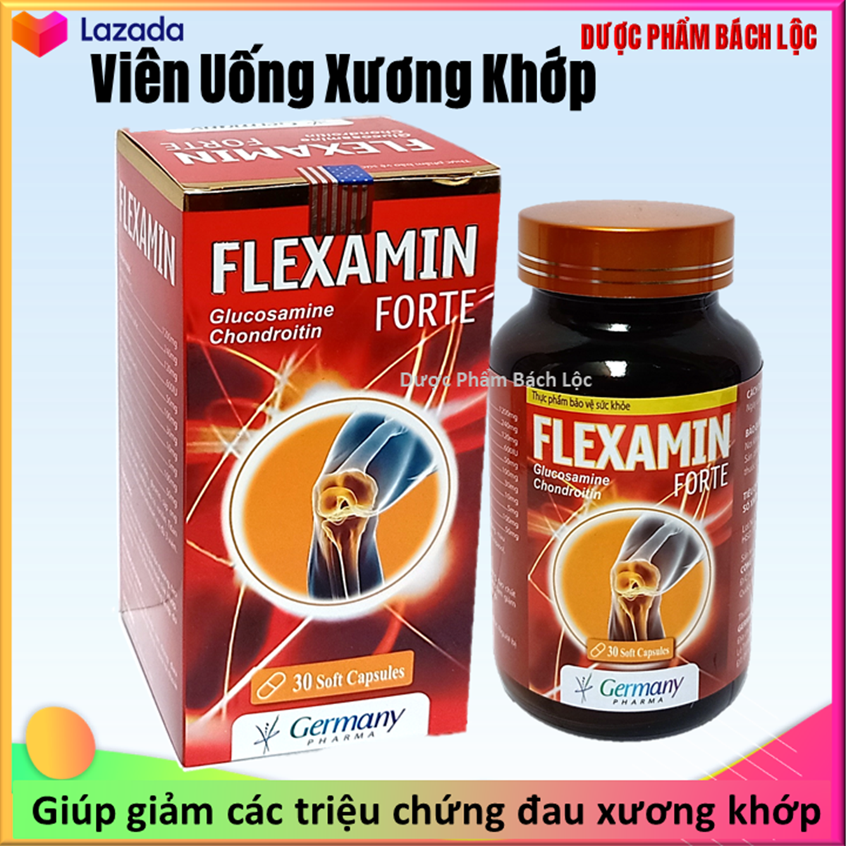 Viên Uống Bổ Xương Khớp Glucosamine Flexamin giảm đau nhức mỏi xương khớp, giảm thoái hóa khớp - Hộp 30 viên