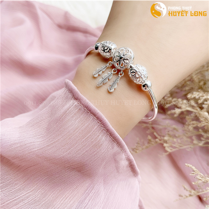 Lắc Tay Bạc Nữ S925 Kiểu Dream Catcher Thời Trang Cao Cấp Mã LBN001, Lắc Tay Nữ Bạc, Vòng Tay Nữ Bạc, Tặng Hộp Gấm