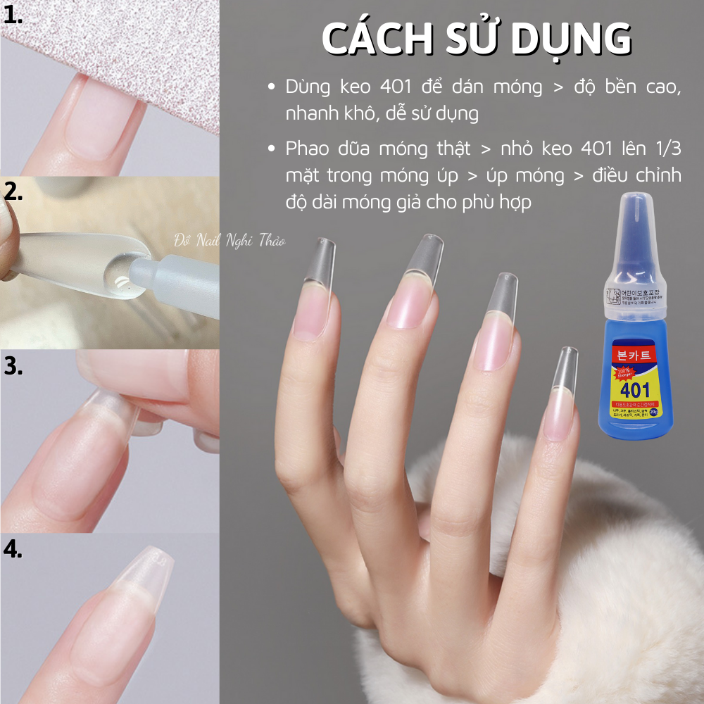 Móng úp tay JELIVA hộp 500 móng