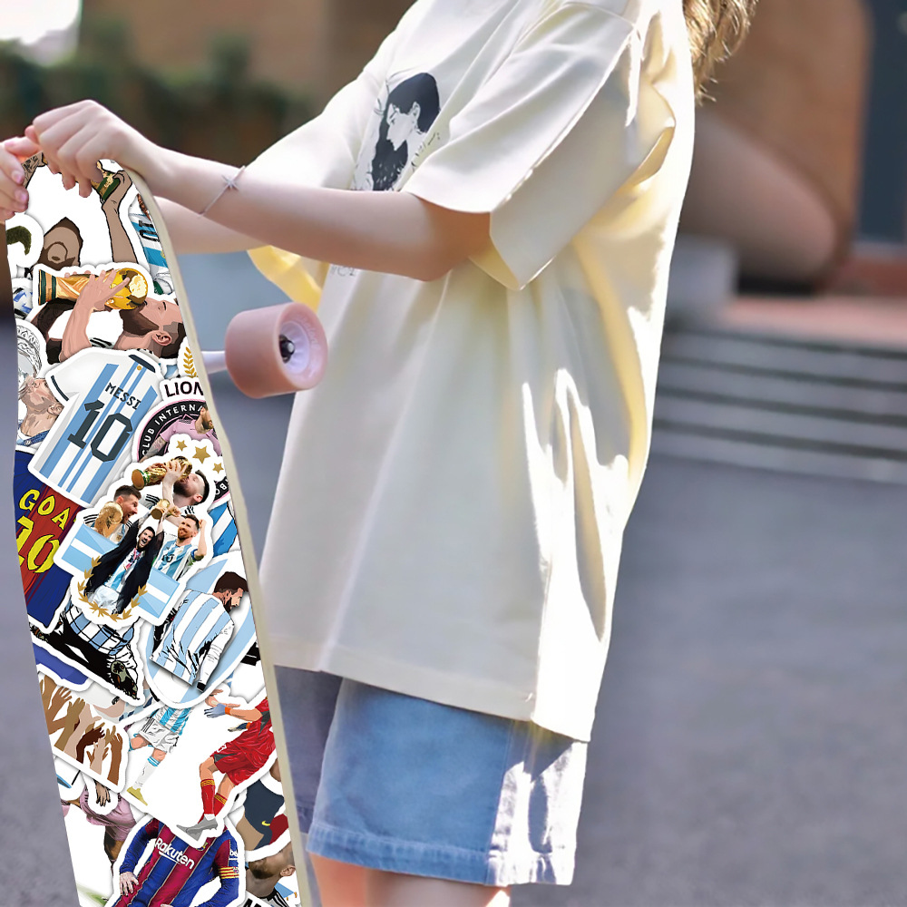 Set 10 Hình Dán Messi Sticker Cầu Thủ Bóng Đá Chống Thấm Nước Trang Trí Mũ Bảo Hiểm, Ván Trượt, Điện Thoại, Laptop, Vali