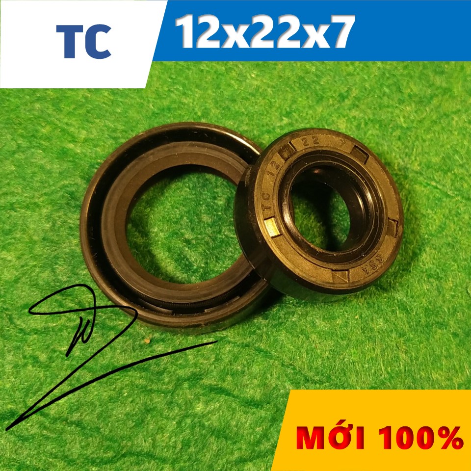 Phớt dầu TC 12x22x7   (Chắn dầu / lò xo / Phớt ben / Oil seal TC 12*22*7)