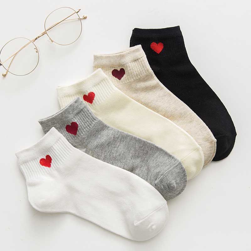 Tất tim cổ ngắn set 5 đôi