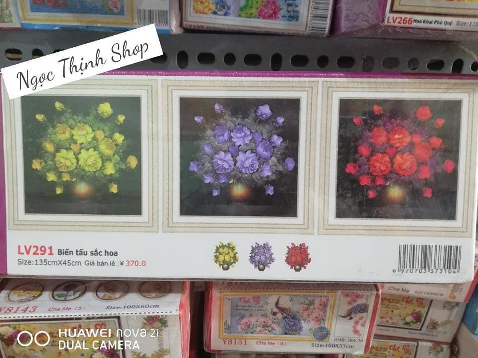 Tranh đính đá Bình Hoa Nghệ Thuật 3 bức LV291