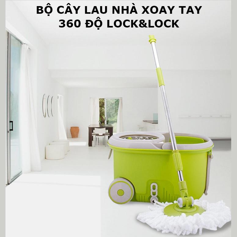 Bộ Cây Lau Nhà Xoay Tay 360 Độ lồng Inox Lock&Lock Walkable MOP-L003