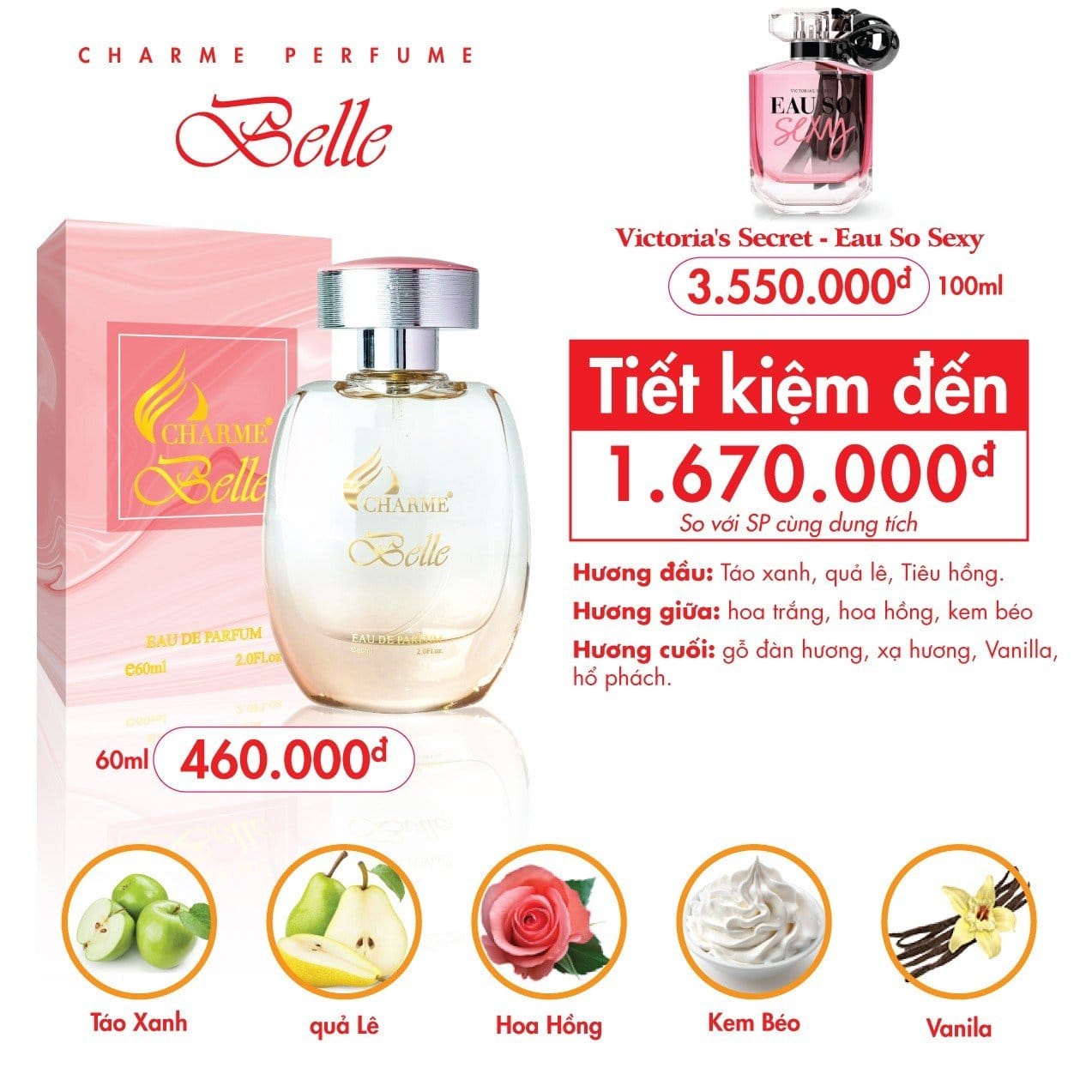 Nước Hoa Nữ Charme Belle 60ml