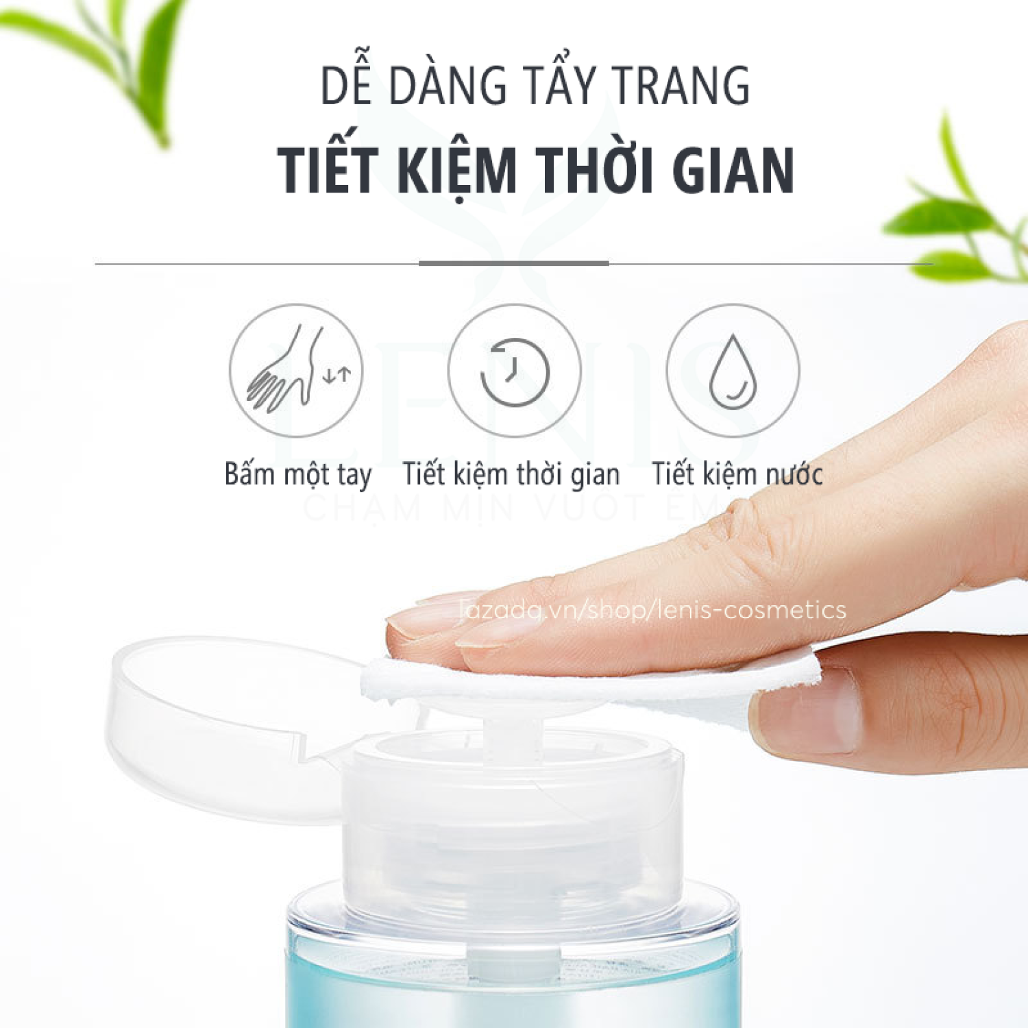 [Freeship] Combo nước tẩy trang và bông tẩy trang: Nước tẩy trang Maycreate suối khoáng nóng 300ml, bông tẩy trang 222 miếng pasd siêu dai, dày, mịn, không sơ bông - Nét Đẹp Việt Nedevi