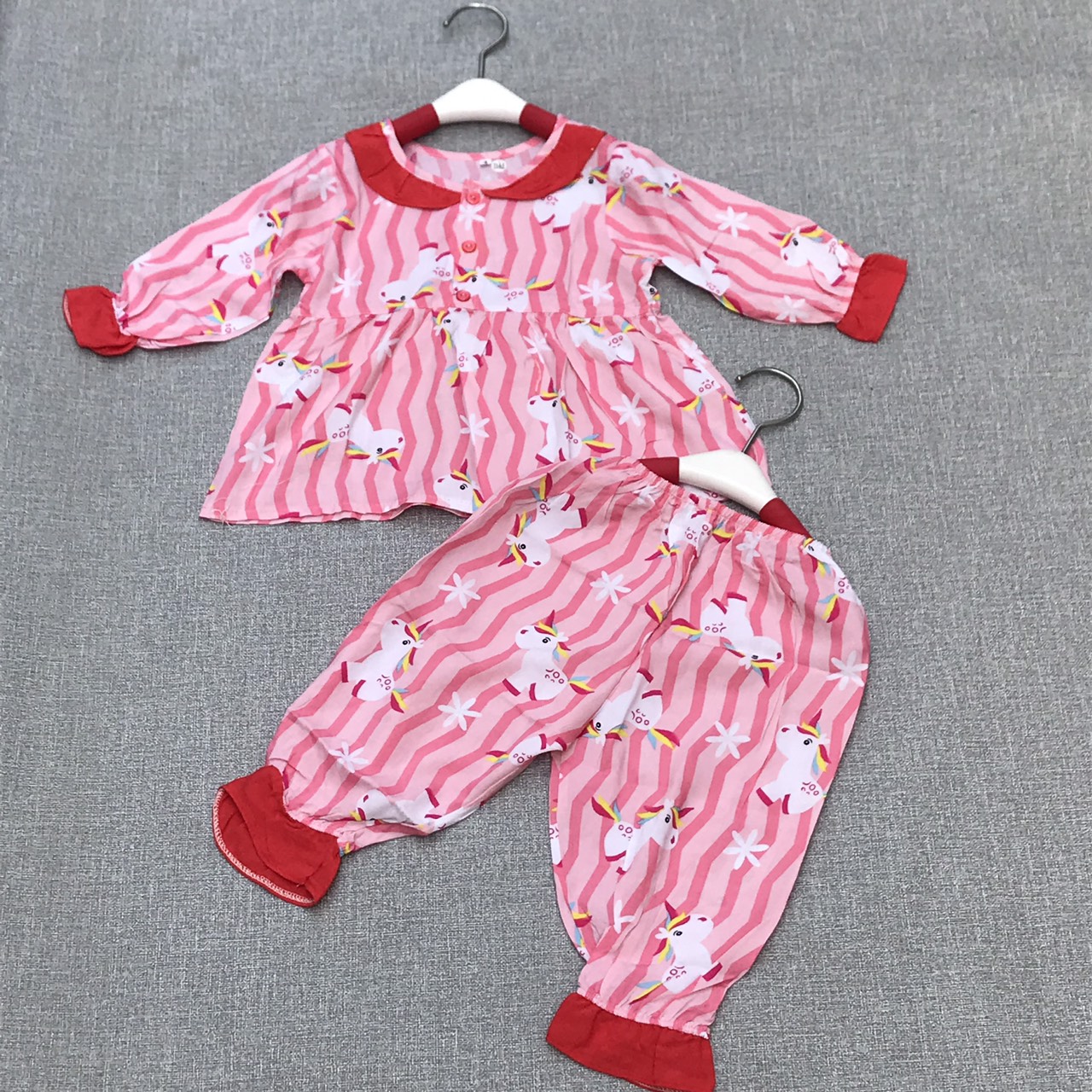 Bộ dài Babadoll bé gái vải Tolen loại 1 mỏng mát bền