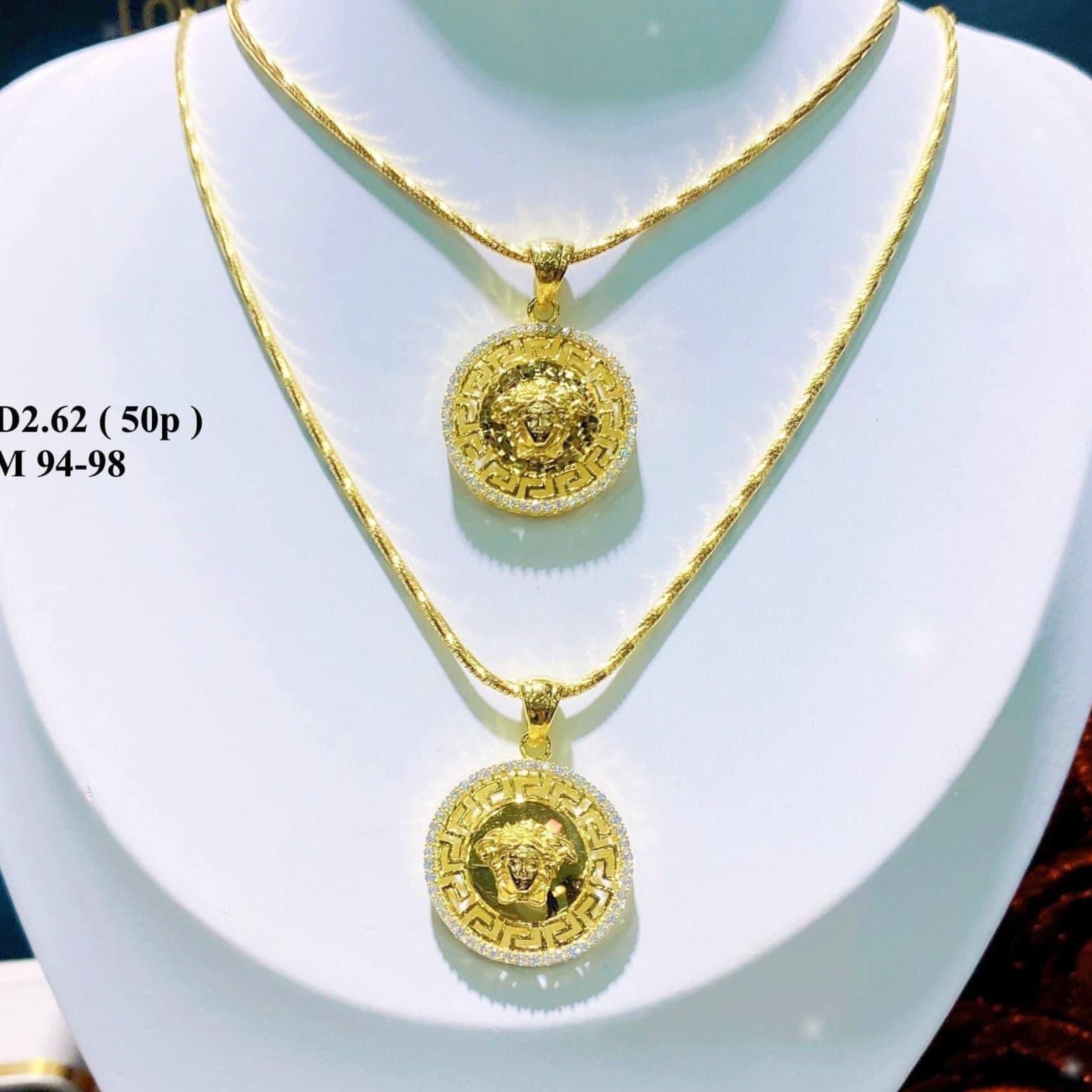 24K gold necklace, high fashion women chain, Diamond women necklace, 950 sterling silver chain, super high quality gold chains, beautiful chains, gado DC97 jewelry white gold platinum necklace-not black commitment