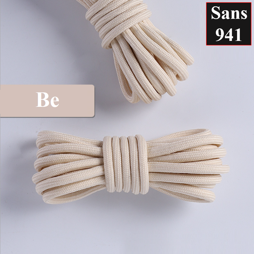 Dây giày thể thao sneaker đủ màu đủ size dài 100cm 120cm 140cm nam nữ bản tròn trơn cỡ to 5mm shoelaces 1 cặp Sans941