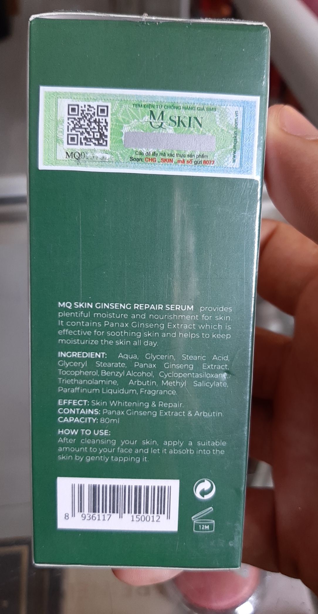MQ SKIN TÁI TẠO DA TỪ TINH CHẤT NHÂN SÂM
