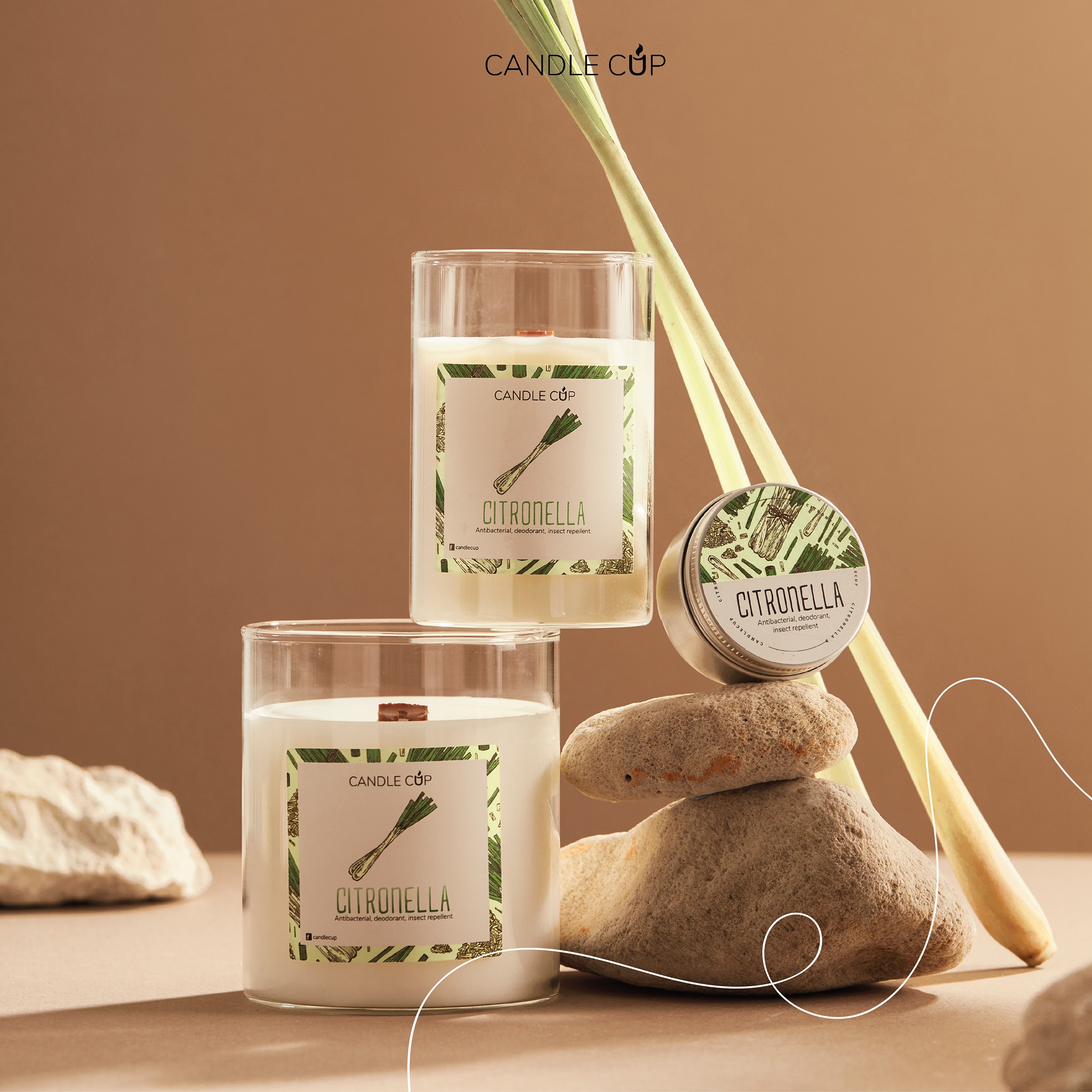 Nến thơm Citronella 100g/200g/350g Mùi Sả Java giúp mang lại tinh thần lạc quan/ xua đuổi côn trùng