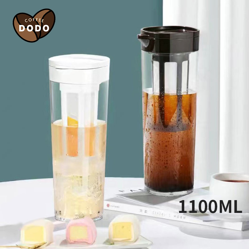 Bình pha cà phê Cold Brew Bình pha cafe cà phê ủ lạnh 1100ml Bình pha trà ABS Vòng đệm silicon dày dặn Phin pha cafe ​Coffee maker DODO