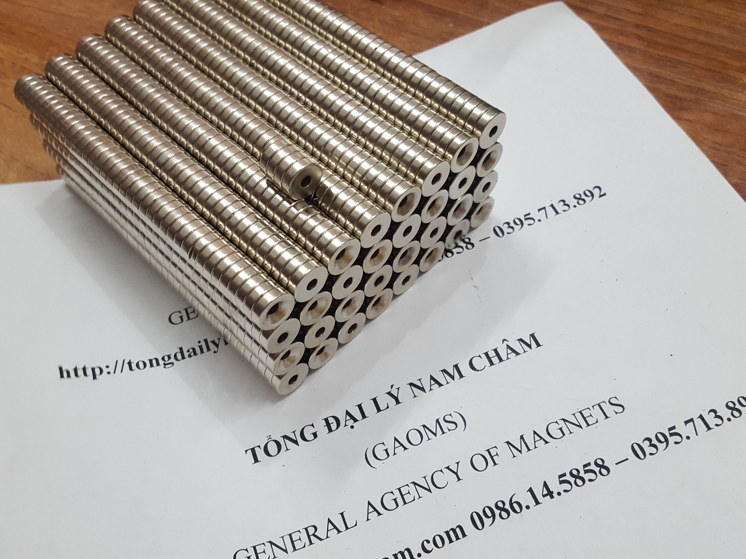 20 viên nam châm câu cá to- 10x3 lỗ 3mm