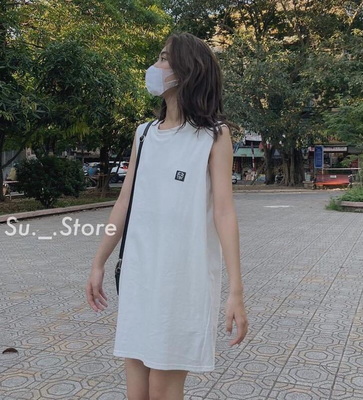 Đầm sát nách dáng suông , Váy sát nát basic siêu xinh AD119
