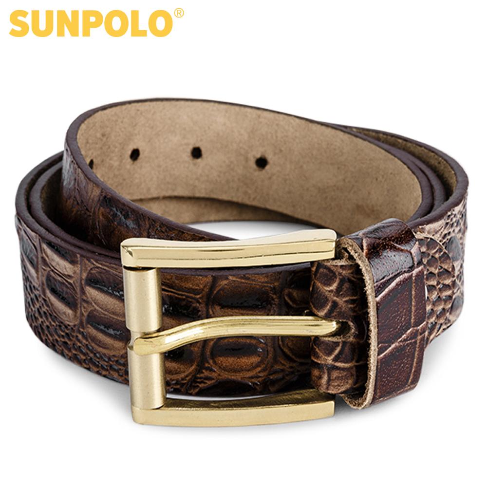 Thắt Lưng Nam Da Bò SunPoLo BS07N (Nâu sậm)