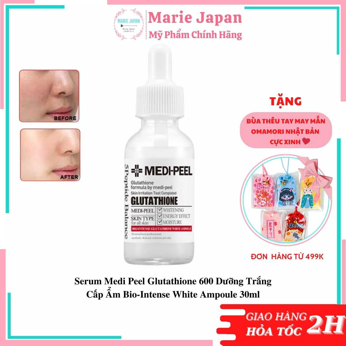 Serum Medi Peel Glutathione 600 Dưỡng Trắng Cấp Ẩm Bio-Intense White Ampoule 30ml