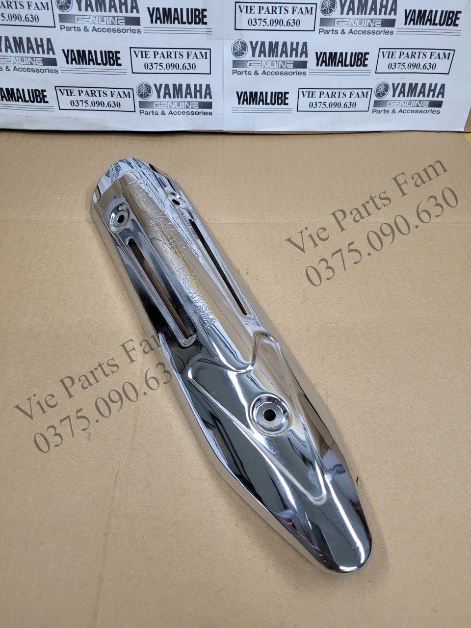 Ốp pô, che bô Exciter 135 2011-2014 inox (hàng Malai)