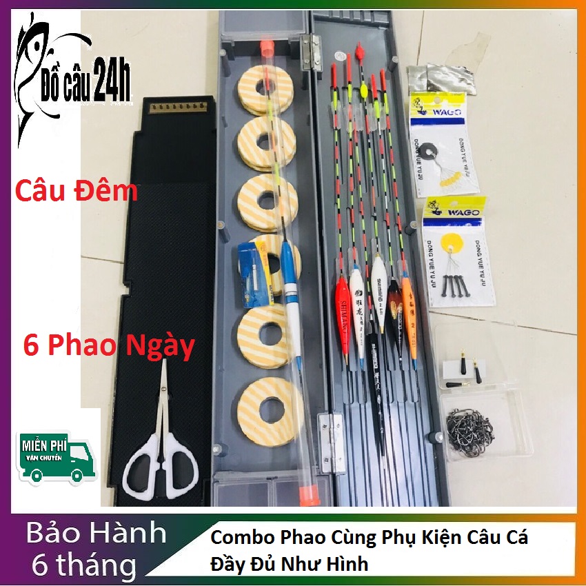 Combo Phao Cùng Phụ Kiện Câu Cá Đa Năng Đầy Đủ Như Hình, Đồ Câu 24h
