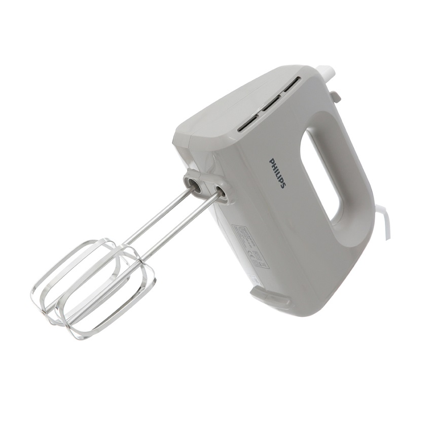 Máy đánh trứng Philips HR3705 300 W nhỏ gọn trộn nhanh hơn với que trộn bột hình nón đa năng với 5 tốc độ chế độ tăng cường
