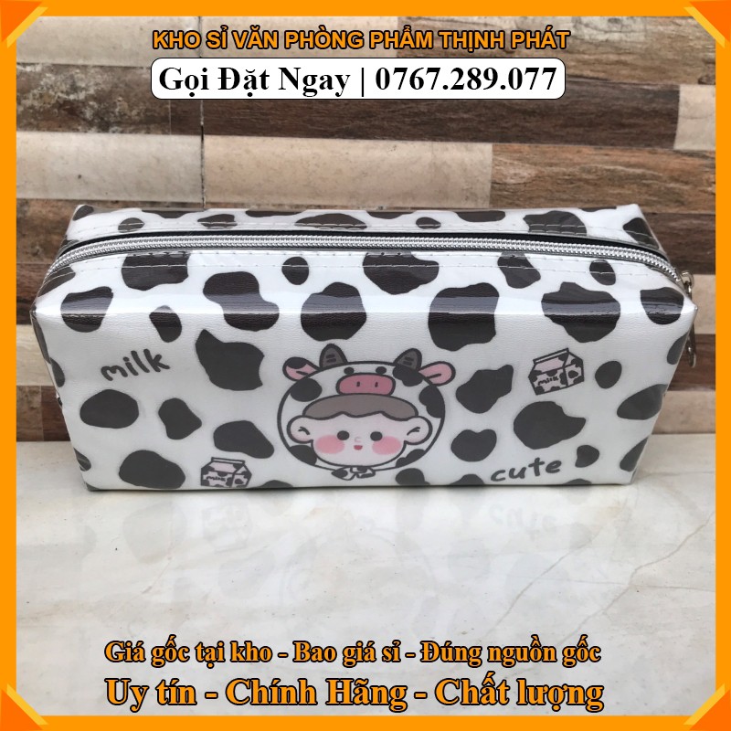 (HOT TREND)BÓP VIẾT CON BÒ SỮA bóp viết to 1 ngăn, đựng được nhiều bút, máy tính (VPP THỊNH PHÁT)