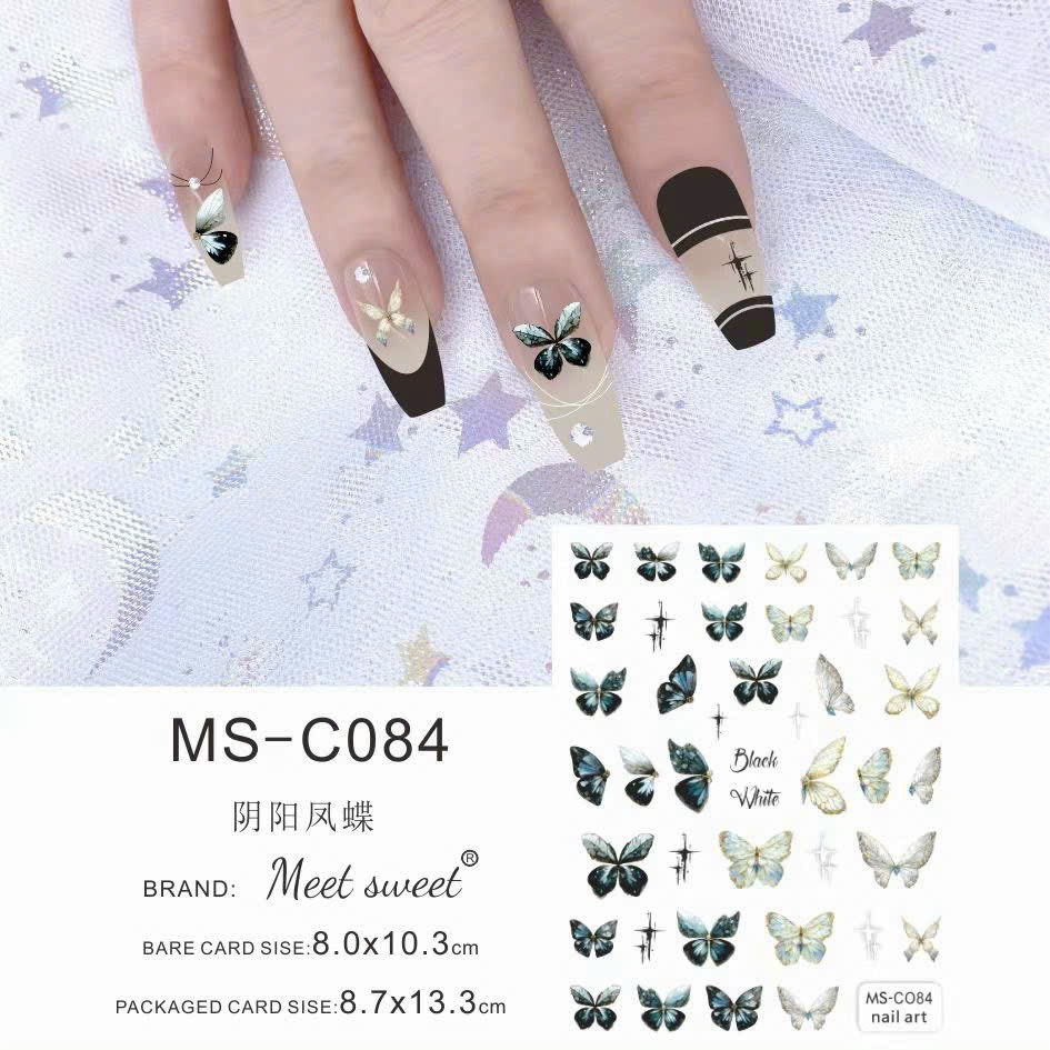 Sticker mẫu bướm 3d miếng dán móng tay nail