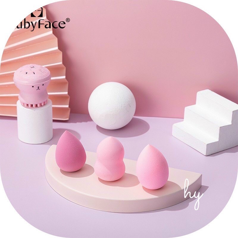 Set 3 bông mút trang điểm và 1 rửa mặt bạch tuộc Ruby Face