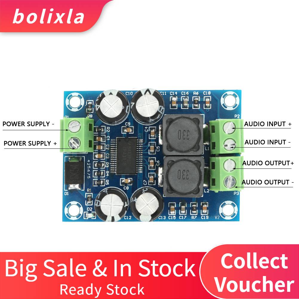 Mini TPA3118 Amplifier Board Audio Amplifier Board Power Amplifier Board Digital Audio Power Amplifier Module 60W DC10-24V