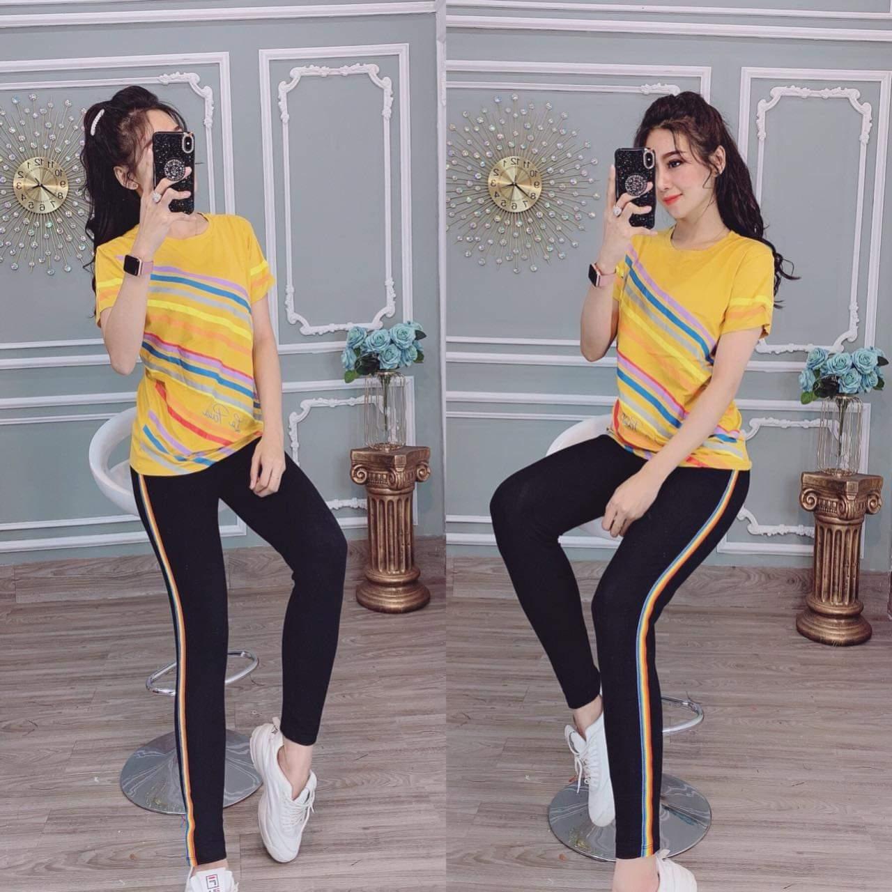 SÉT ĐỒ BỘ NỮ PHỐI SỌC ĐA SẮC MÀU ĐỘC ĐÁO