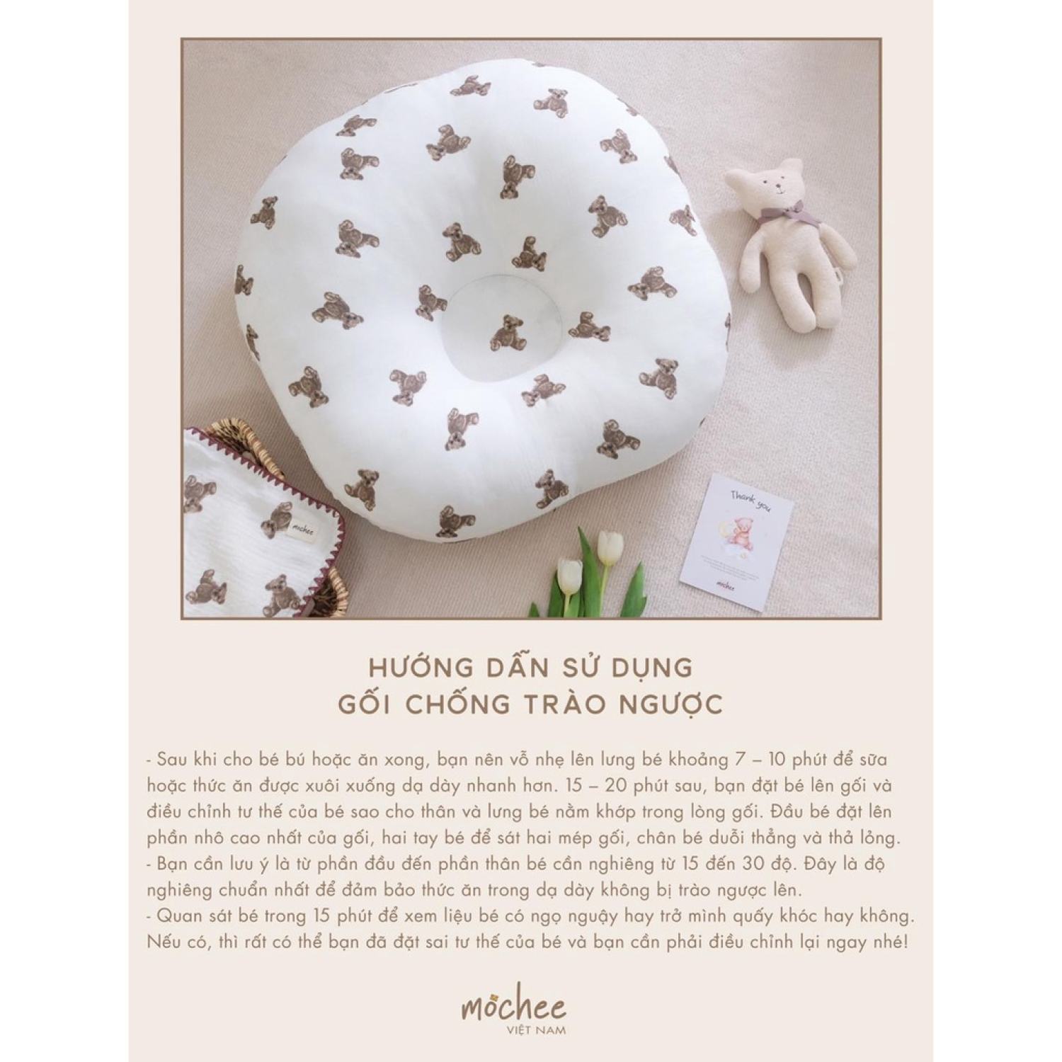 Gối Chống Trào Ngược MUSLIN Mochee