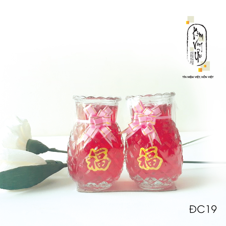 Đèn cầy ly cúng Trái Thơm Đỏ ĐC19 cao 12 cm (Giá một cặp)