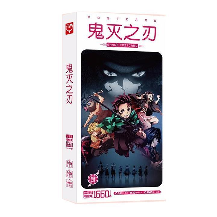 Hộp ảnh Postcard Kimetsu No Yaiba Diệt Quỷ Cứu Nhân truyện tranh Thanh gươm diệt quỷ bộ ảnh có ảnh dán sticker lomo bưu thiếp