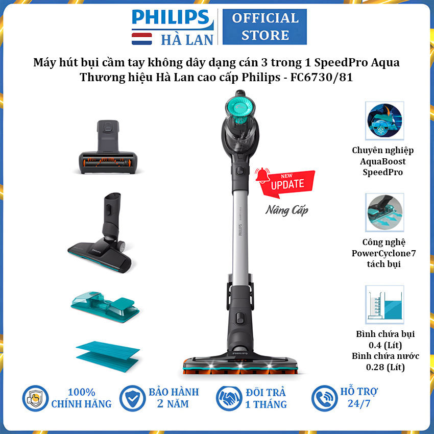 Philips 3 in 1 speedpro Aqua handheld wireless vacuum cleaner fc6730/81