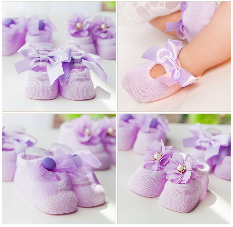 Set 3 Đôi Tất Hài Công Chúa Siêu Đẹp Cho Bé Gái