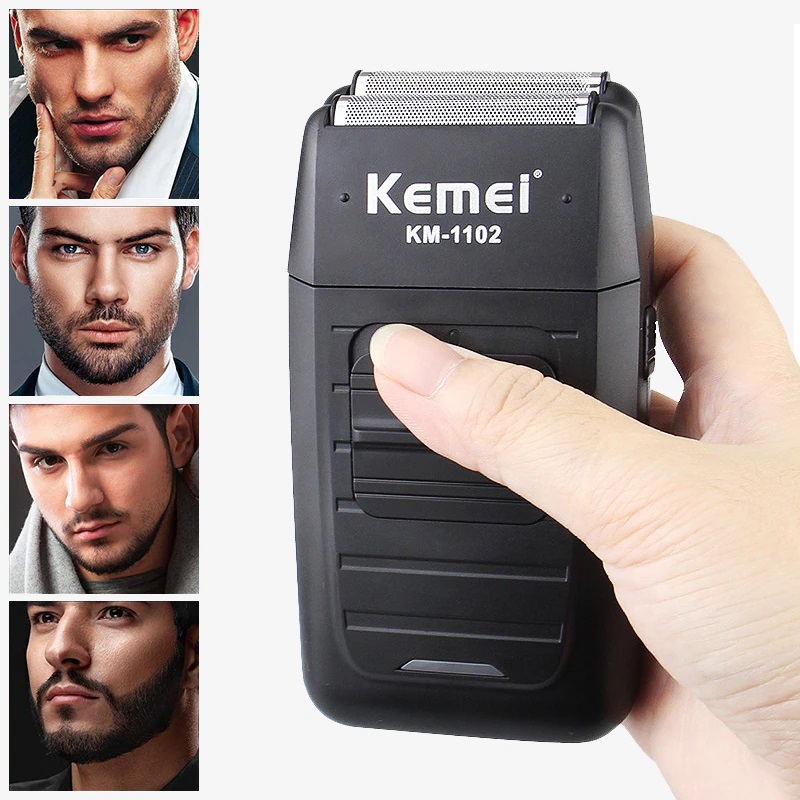 Máy Cạo Râu Lưỡi Kép Chuyên Nghiệp Kemei Km 1102