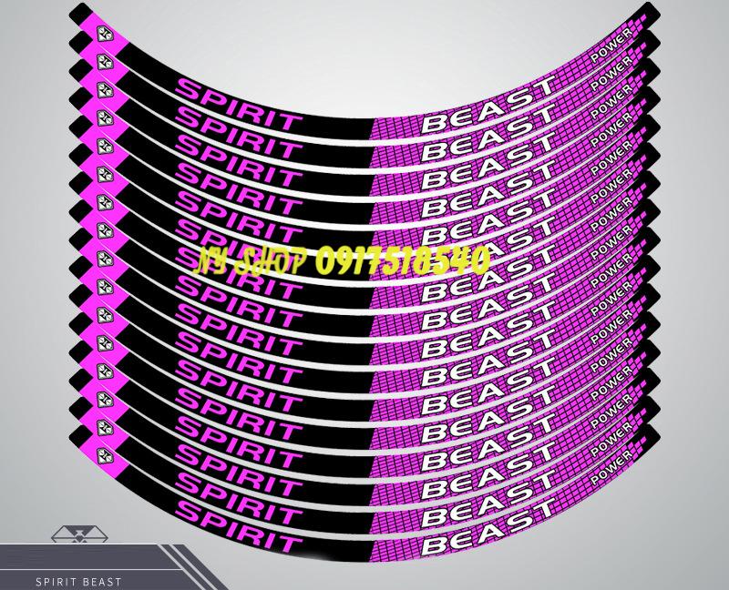 TEM DÁN VÀNH PHẢN QUANG SPIRIT BEAST MẪU L6 2020 - 2021 LOẠI 1