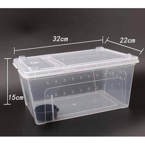 [HCM]Hộp nuôi bò sát loại size to (32*22*15cm - Màu : đen & trắng)
