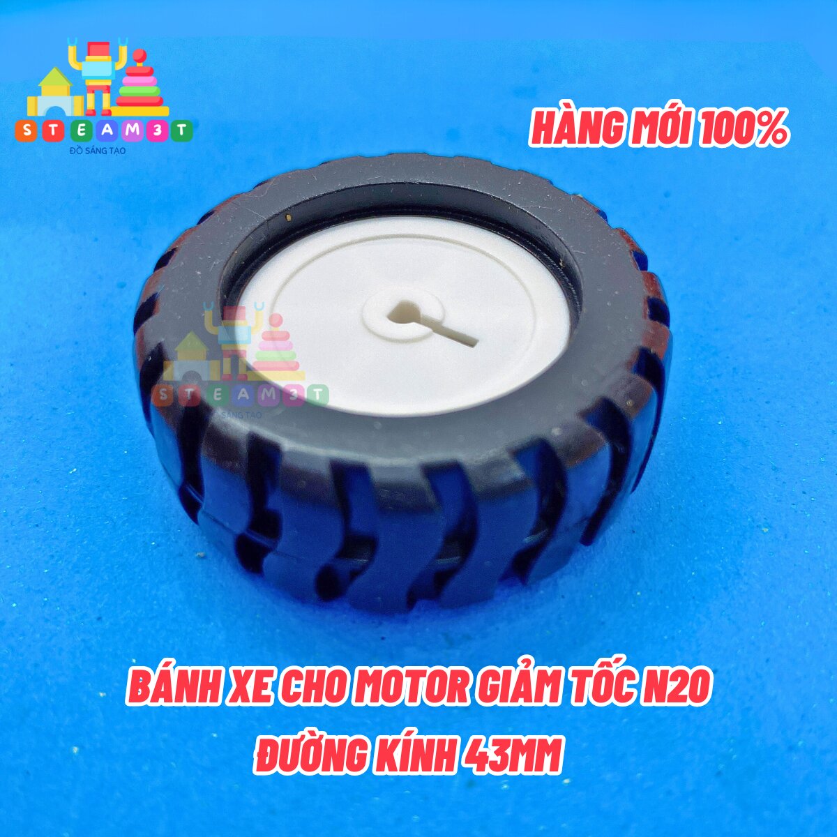 Bộ motor giảm tốc n20 + bánh xe 43mm ăn khớp 3v - 6v tốc độ 48 - 96 vòng - lk0025