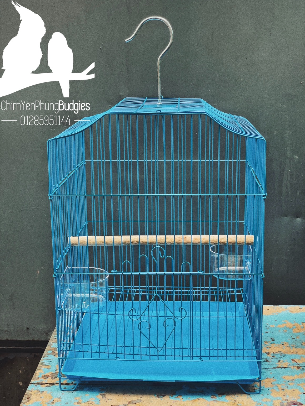 Lồng chim sơn tĩnh điện (đủ phụ kiện: Móc treo, cầu đứng, máng ăn) [Sg giao hoả tốc 2h] Lồng xi inox 402.