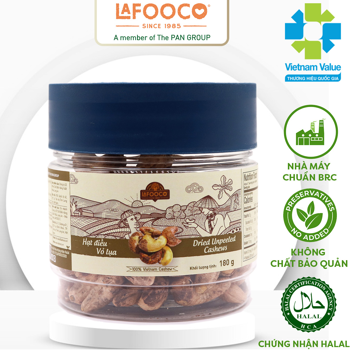 Hạt Điều Vỏ Lụa LAFOOCO hủ 180g