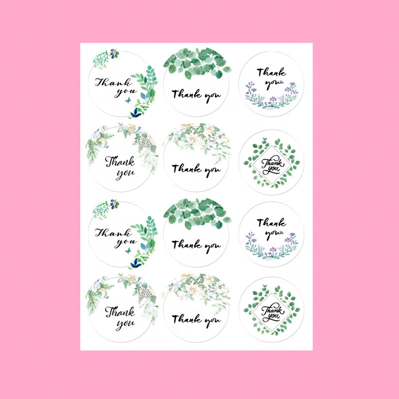 Set 5 miếng dán cảm ơn hình tròn MIM STHANK02