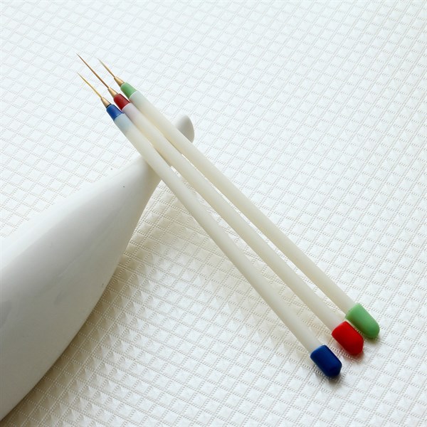 Set 3 cọ râu, set cọ vẽ nét trang trí móng (Set)