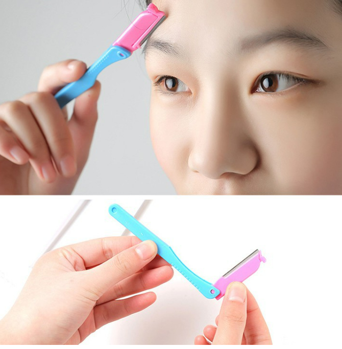 Bộ dao cạo tỉa lông mày 2 lưỡi