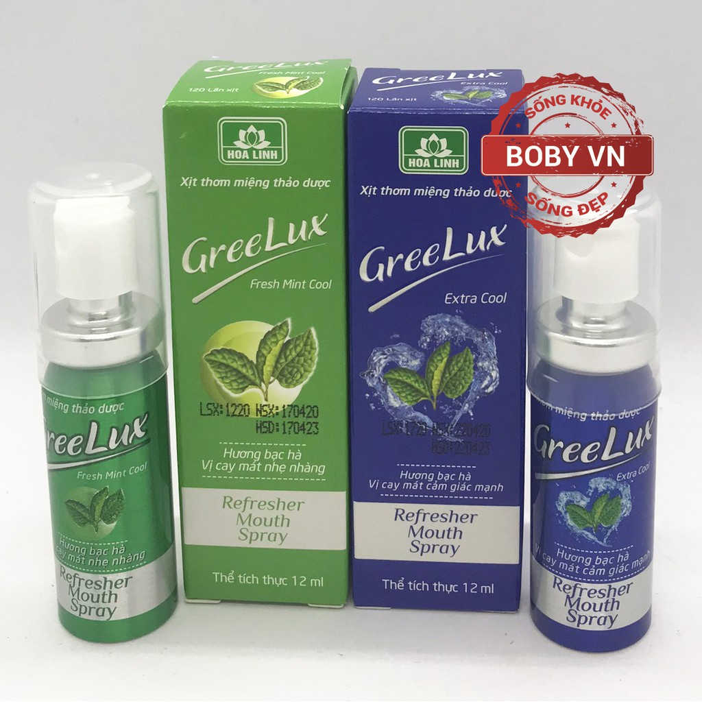 Xịt Thơm Miệng Greelux Xtra Cool Thảo Dược 12ml  | Xanh Dương
