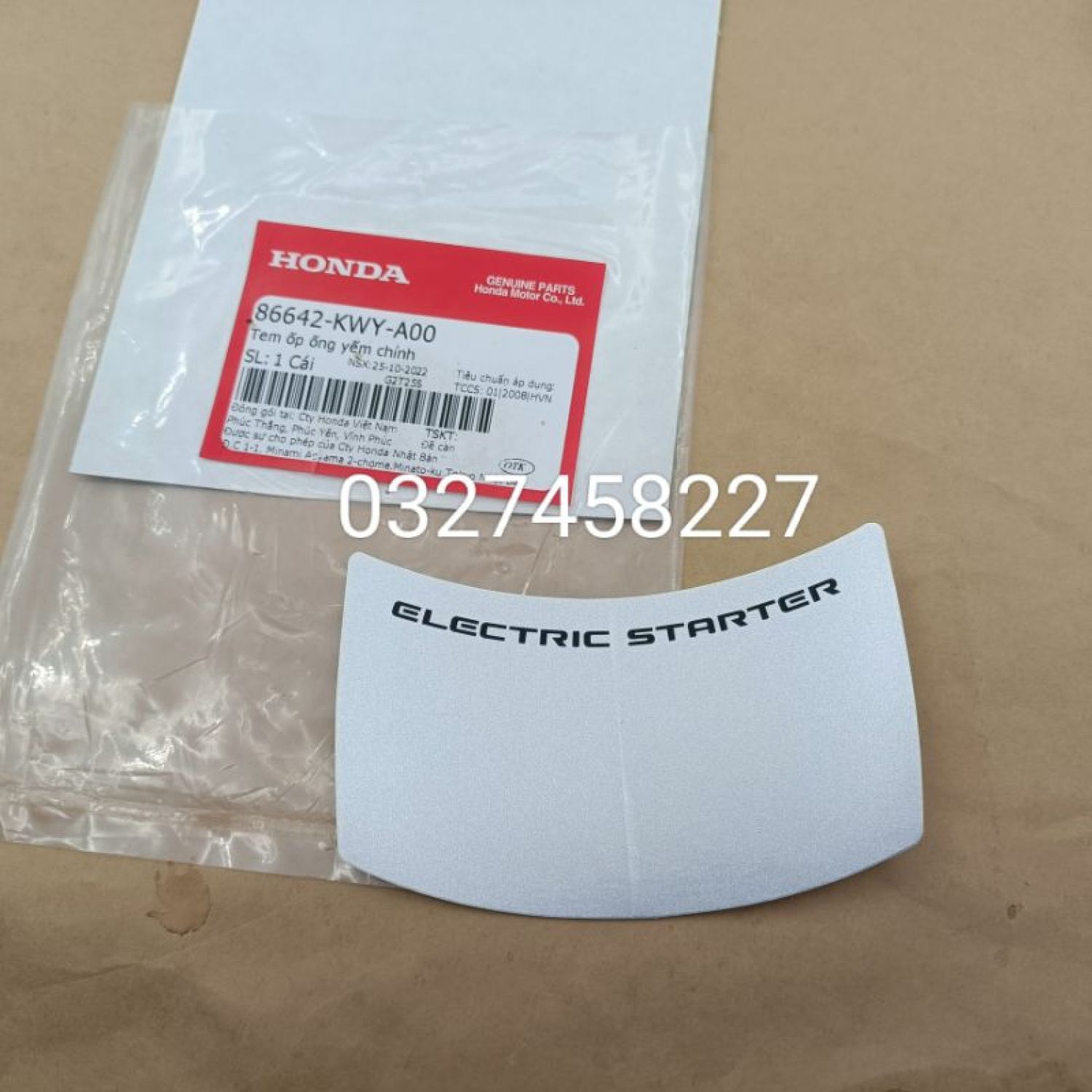 Tem dán bửng yếm ELECTRIC xe WAVE A, RS, S100 zin